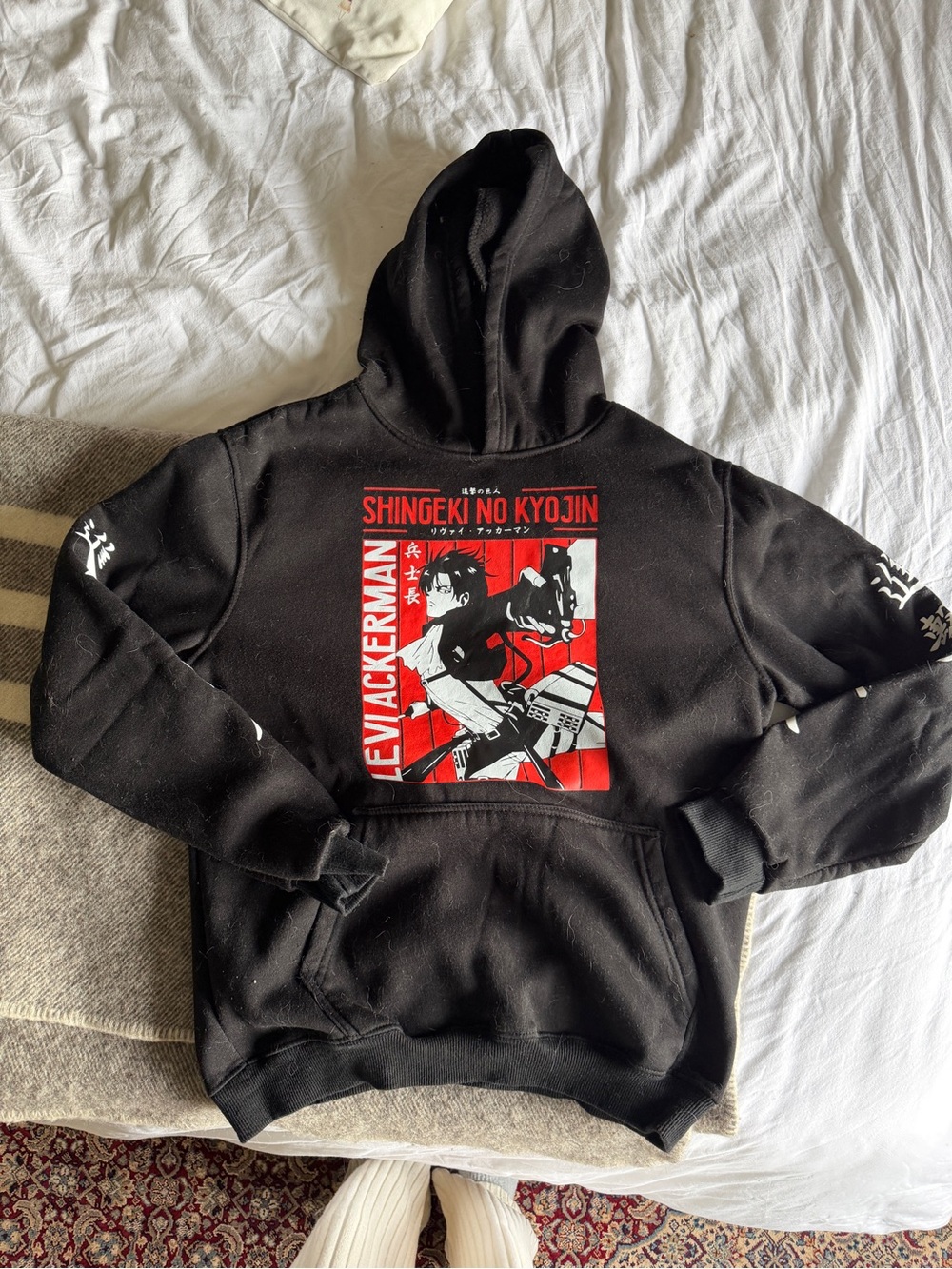 *Attack on Titan Black Graphic Hoodie - Eren Yeager Design